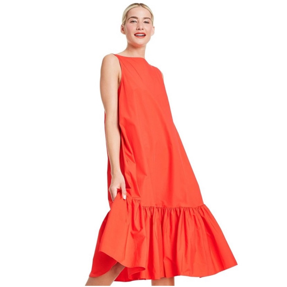 Sleeveless ruffle shift dress